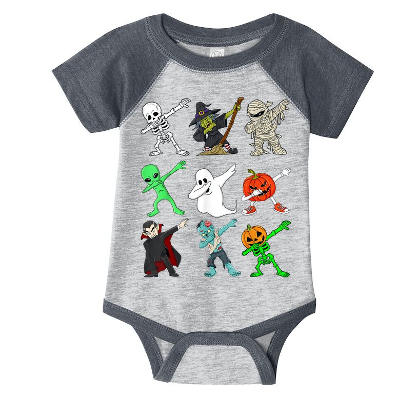 Halloween Dabbing Skeleton Witch And Monsters Infant Baby Jersey Bodysuit