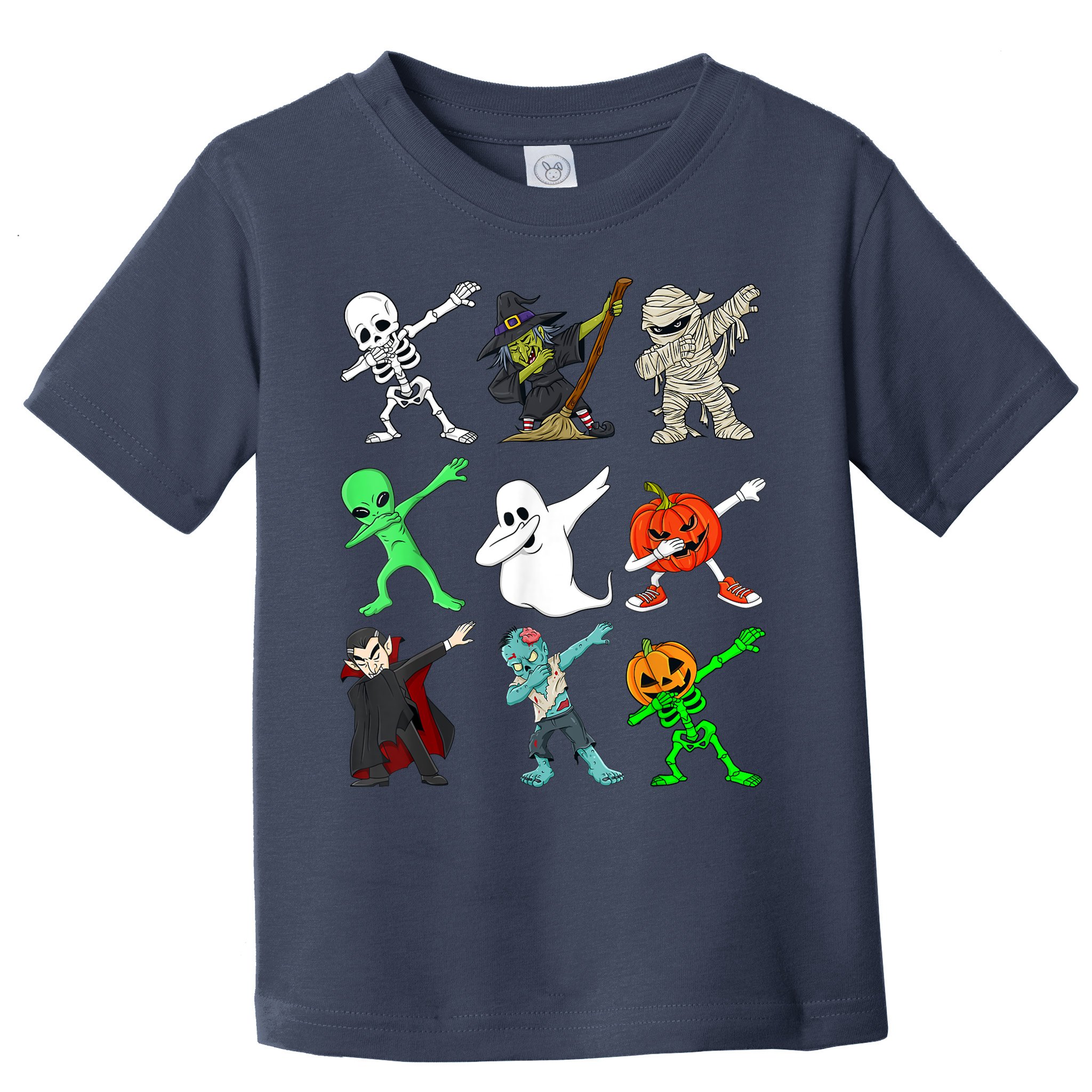 Halloween Dabbing Skeleton Witch And Monsters Toddler T-Shirt