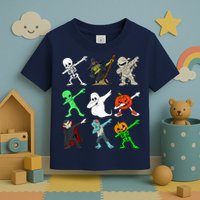Halloween Dabbing Skeleton Witch And Monsters Toddler T-Shirt