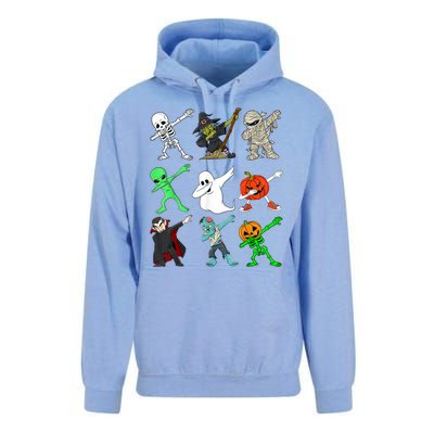 Halloween Dabbing Skeleton Witch And Monsters Unisex Surf Hoodie