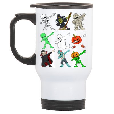 Halloween Dabbing Skeleton Witch And Monsters Stainless Steel Travel Mug