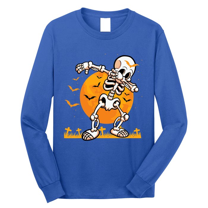 Halloween Dabbing Skeleton Costume Dab Bats Great Gift Long Sleeve Shirt