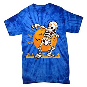 Halloween Dabbing Skeleton Costume Dab Bats Great Gift Tie-Dye T-Shirt