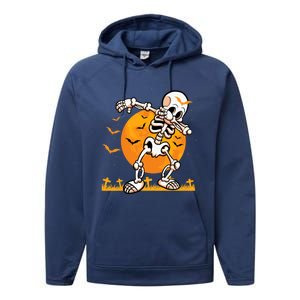 Halloween Dabbing Skeleton Costume Dab Bats Great Gift Performance Fleece Hoodie