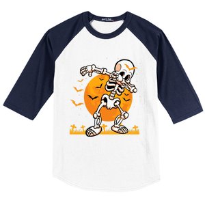 Halloween Dabbing Skeleton Costume Dab Bats Great Gift Baseball Sleeve Shirt