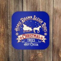 Horse Drawn Sleigh Ride Christmas Sleigh Ride Tree Farm Gift Coaster