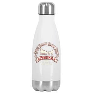 Horse Drawn Sleigh Ride Christmas Sleigh Ride Tree Farm Gift Stainless Steel Insulated Water Bottle