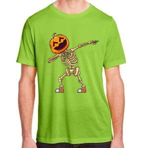 Halloween Dabbing Skeleton Pumpkin Head Dance Dab Gift Adult ChromaSoft Performance T-Shirt