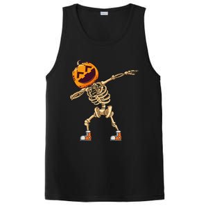 Halloween Dabbing Skeleton Pumpkin Head Dance Dab Gift PosiCharge Competitor Tank