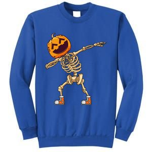 Halloween Dabbing Skeleton Pumpkin Head Dance Dab Gift Sweatshirt