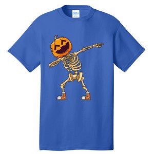 Halloween Dabbing Skeleton Pumpkin Head Dance Dab Gift Tall T-Shirt