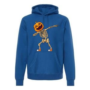 Halloween Dabbing Skeleton Pumpkin Head Dance Dab Gift Premium Hoodie