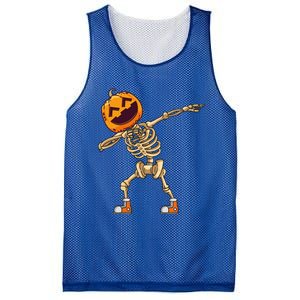 Halloween Dabbing Skeleton Pumpkin Head Dance Dab Gift Mesh Reversible Basketball Jersey Tank