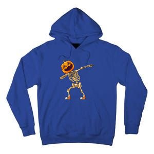 Halloween Dabbing Skeleton Pumpkin Head Dance Dab Gift Tall Hoodie