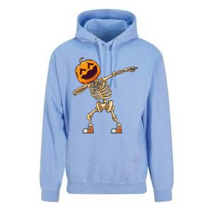 Halloween Dabbing Skeleton Pumpkin Head Dance Dab Gift Unisex Surf Hoodie