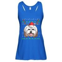 Havanese Dog Santa Claus Hat Ugly Christmas Xmas Reindeer Gift Ladies Essential Flowy Tank