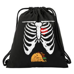 Halloween Dad Skeleton Taco Belly Drawstring Bag