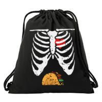 Halloween Dad Skeleton Taco Belly Drawstring Bag