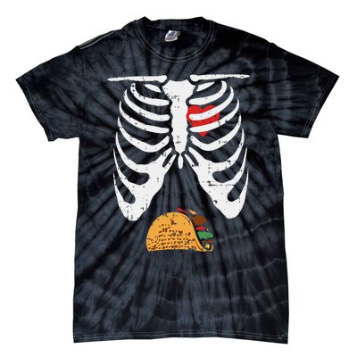 Halloween Dad Skeleton Taco Belly Tie-Dye T-Shirt