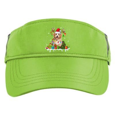 Havanese Dog Santa Reindeer Funny Christmas Lights Dog Meaningful Gift Adult Drive Performance Visor