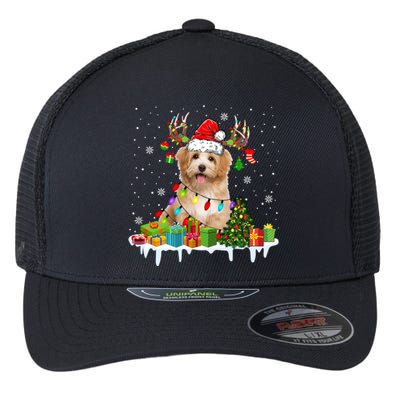 Havanese Dog Santa Reindeer Funny Christmas Lights Dog Meaningful Gift Flexfit Unipanel Trucker Cap