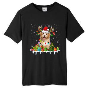 Havanese Dog Santa Reindeer Funny Christmas Lights Dog Meaningful Gift Tall Fusion ChromaSoft Performance T-Shirt