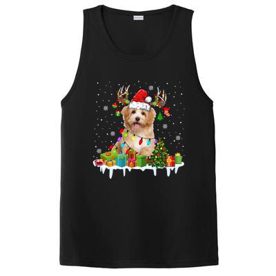 Havanese Dog Santa Reindeer Funny Christmas Lights Dog Meaningful Gift PosiCharge Competitor Tank