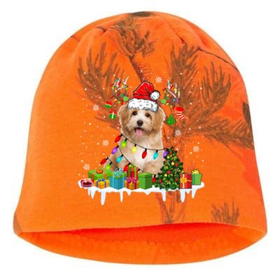 Havanese Dog Santa Reindeer Funny Christmas Lights Dog Meaningful Gift Kati - Camo Knit Beanie