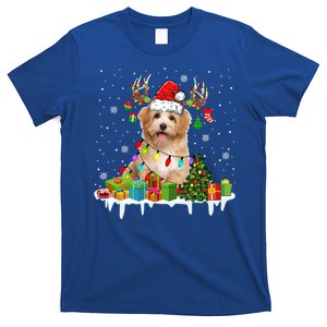 Havanese Dog Santa Reindeer Funny Christmas Lights Dog Meaningful Gift T-Shirt