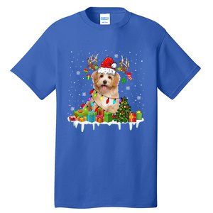 Havanese Dog Santa Reindeer Funny Christmas Lights Dog Meaningful Gift Tall T-Shirt