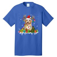 Havanese Dog Santa Reindeer Funny Christmas Lights Dog Meaningful Gift Tall T-Shirt