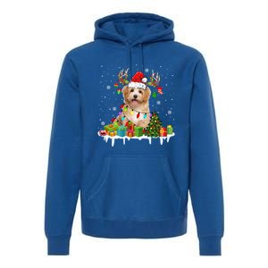 Havanese Dog Santa Reindeer Funny Christmas Lights Dog Meaningful Gift Premium Hoodie