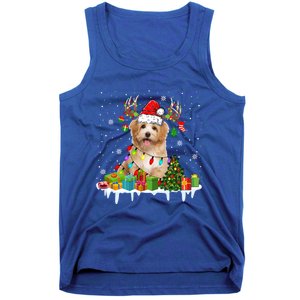 Havanese Dog Santa Reindeer Funny Christmas Lights Dog Meaningful Gift Tank Top