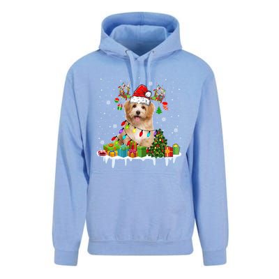 Havanese Dog Santa Reindeer Funny Christmas Lights Dog Meaningful Gift Unisex Surf Hoodie