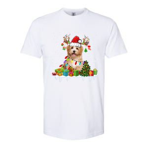 Havanese Dog Santa Reindeer Funny Christmas Lights Dog Meaningful Gift Softstyle CVC T-Shirt