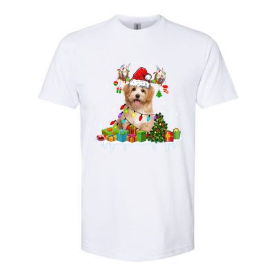 Havanese Dog Santa Reindeer Funny Christmas Lights Dog Meaningful Gift Softstyle CVC T-Shirt