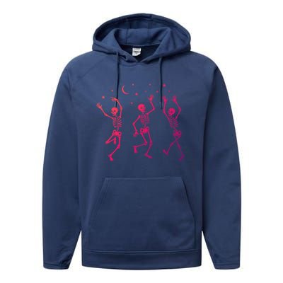 Halloween Dancing Skeletons Gift Performance Fleece Hoodie