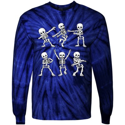 Halloween Dancing Skeletons Dance Challenge Tie-Dye Long Sleeve Shirt