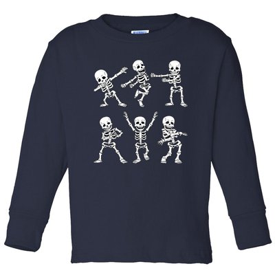 Halloween Dancing Skeletons Dance Challenge Toddler Long Sleeve Shirt