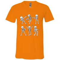 Halloween Dancing Skeletons Dance Challenge V-Neck T-Shirt