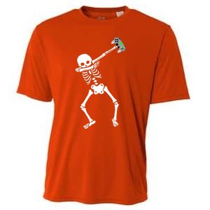 Halloween Dabbing Skeleton Gamer Dab Video Games Funny Gift Cooling Performance Crew T-Shirt