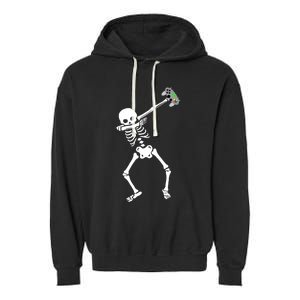 Halloween Dabbing Skeleton Gamer Dab Video Games Funny Gift Garment-Dyed Fleece Hoodie