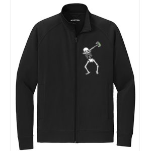 Halloween Dabbing Skeleton Gamer Dab Video Games Funny Gift Stretch Full-Zip Cadet Jacket