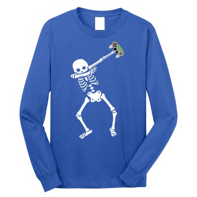 Halloween Dabbing Skeleton Gamer Dab Video Games Funny Gift Long Sleeve Shirt