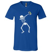 Halloween Dabbing Skeleton Gamer Dab Video Games Funny Gift V-Neck T-Shirt