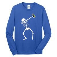 Halloween Dabbing Skeleton Gamer Dab Video Games Funny Gift Tall Long Sleeve T-Shirt