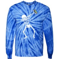 Halloween Dabbing Skeleton Gamer Dab Video Games Funny Gift Tie-Dye Long Sleeve Shirt