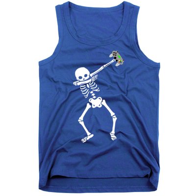 Halloween Dabbing Skeleton Gamer Dab Video Games Funny Gift Tank Top