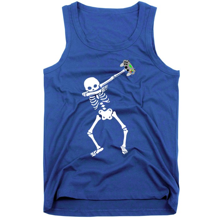 Halloween Dabbing Skeleton Gamer Dab Video Games Funny Gift Tank Top