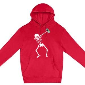 Halloween Dabbing Skeleton Gamer Dab Video Games Funny Gift Premium Pullover Hoodie